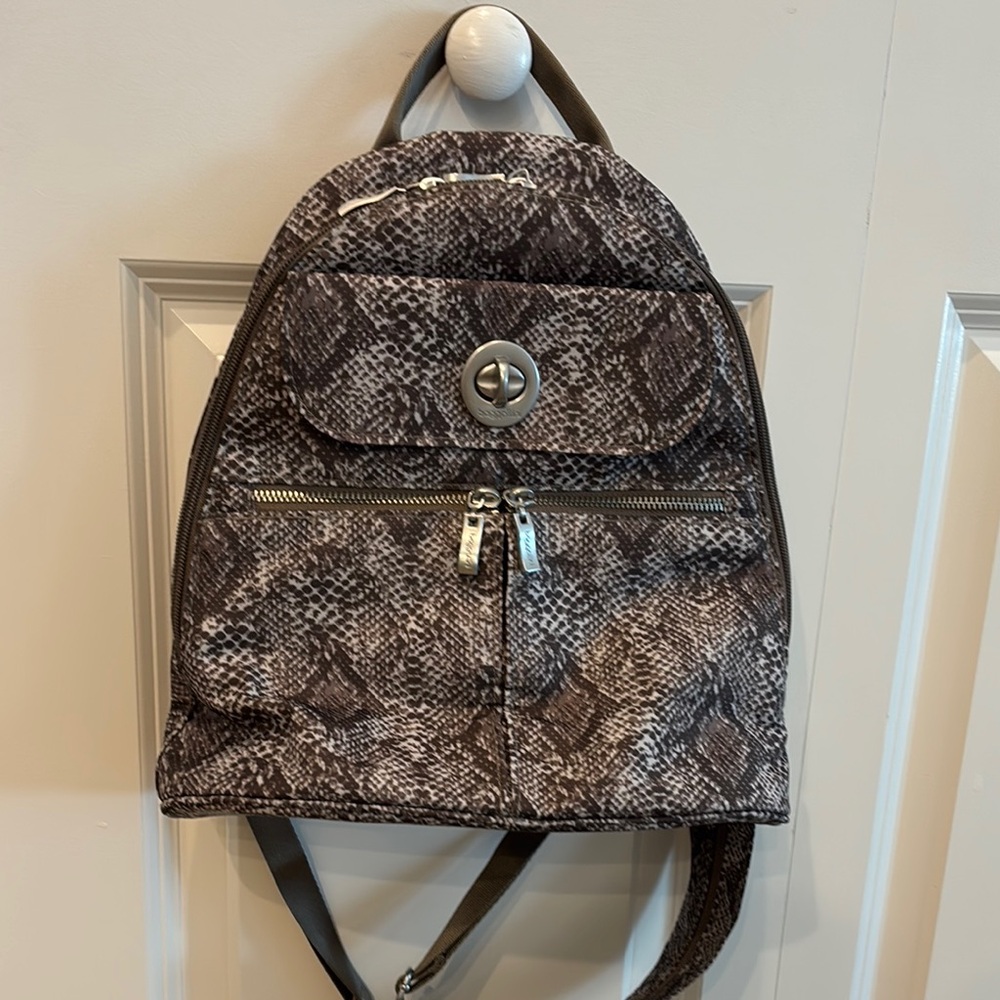 Baggallini Brown Snakeskin Backpack